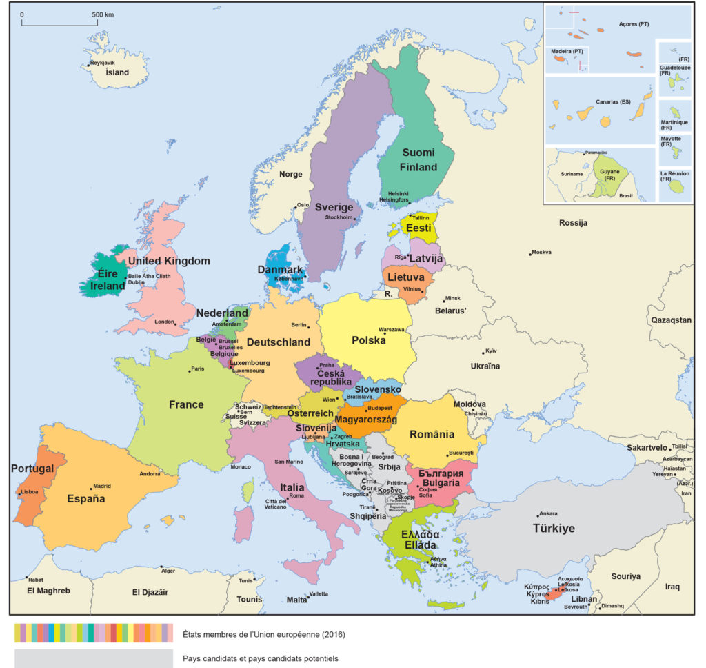 mapa de la Unión europea